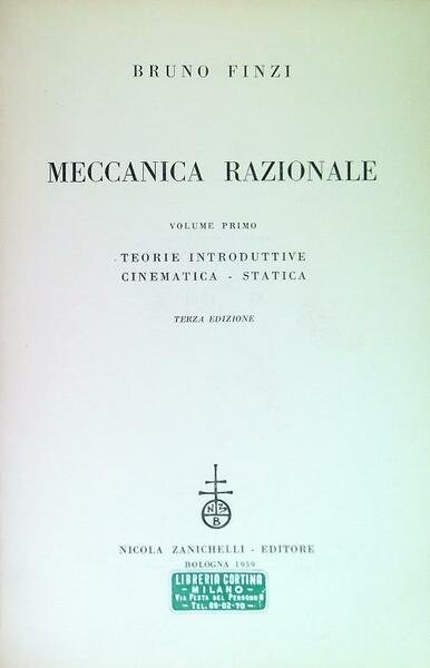 Meccanica razionale 1. Teorie introduttive - Cinematica - Statica | Immagine principale