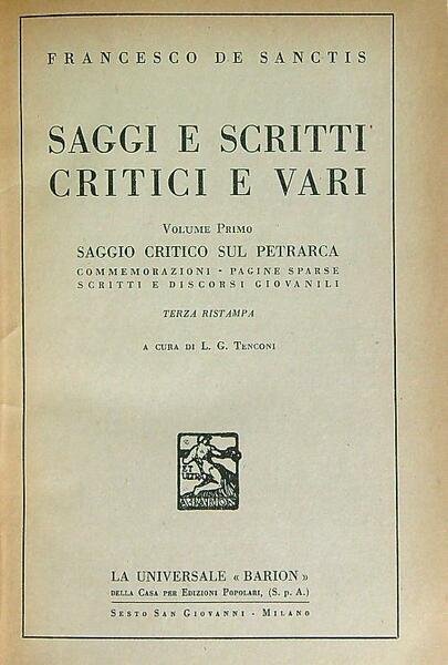 Saggi e scritti critici e vari vol. 1