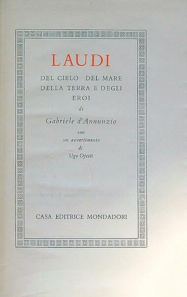 Laudi del cielo del mare della terra e degli eroi