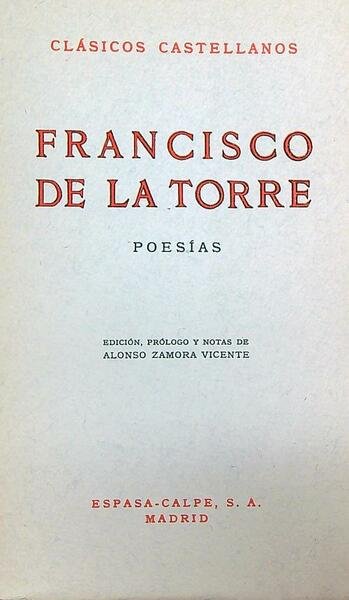 Francisco de La torre. Poesias