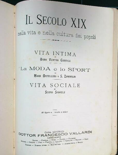 Il Secolo XIX - Vita intima - La moda e lo sport - Vita sociale