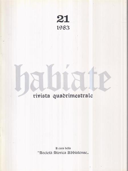 Habiate rivista quadrimestrale n 21 settembre/dicembre 1983