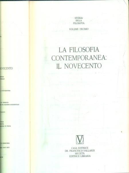 La filosofia contemporanea il novecento