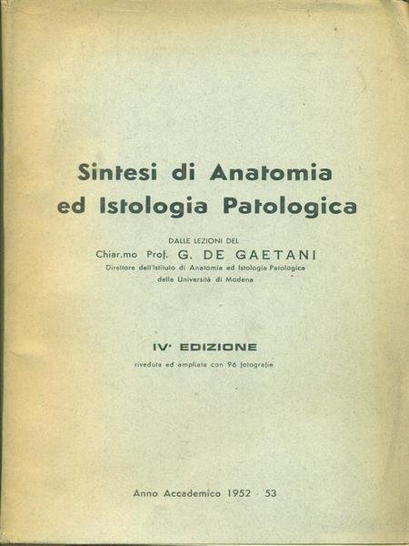 Sintesi di anatomia ed istologia patologica