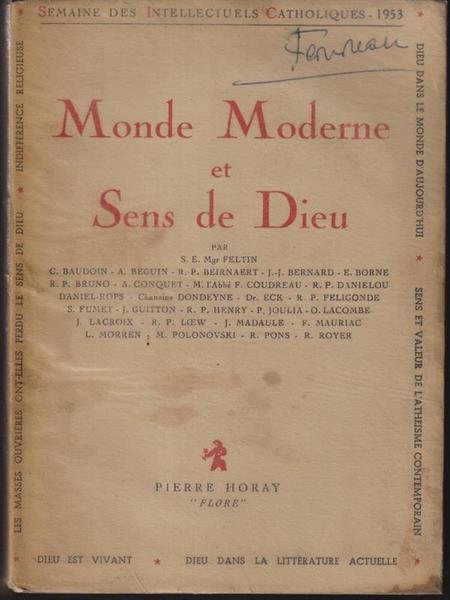 Monde moderne et sens de dieu