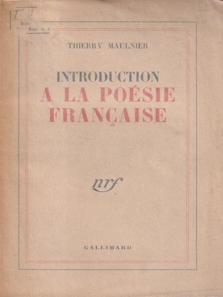 Introduction a la poesie francaise