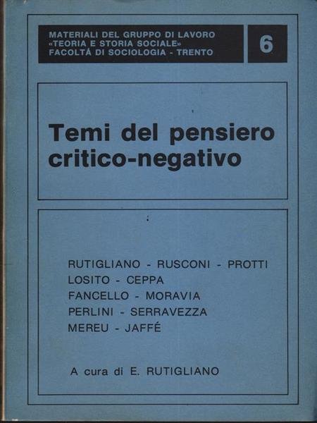 Temi del pensiero critico-negativo