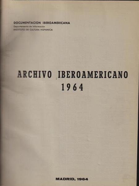 Archivo iberoamericano 1964