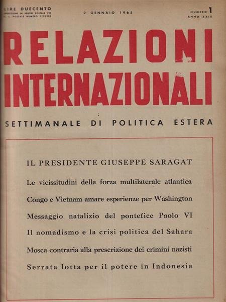 Relazioni internazionali annata completa 1965