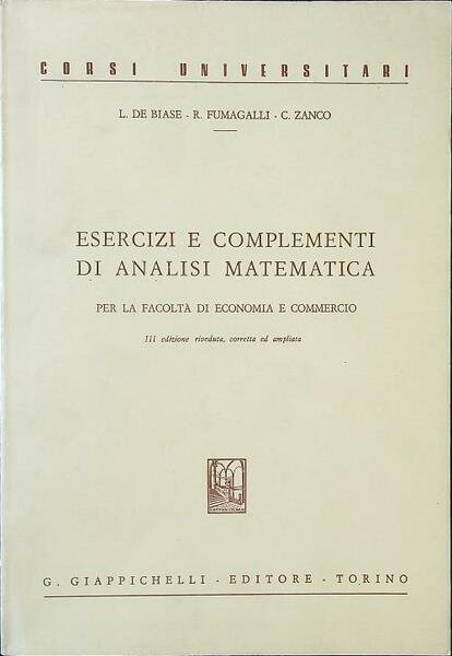 Esercizi e complementi di analisi matematica