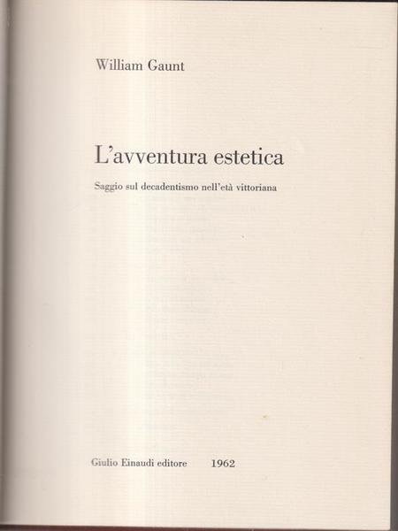 L'avventura estetica