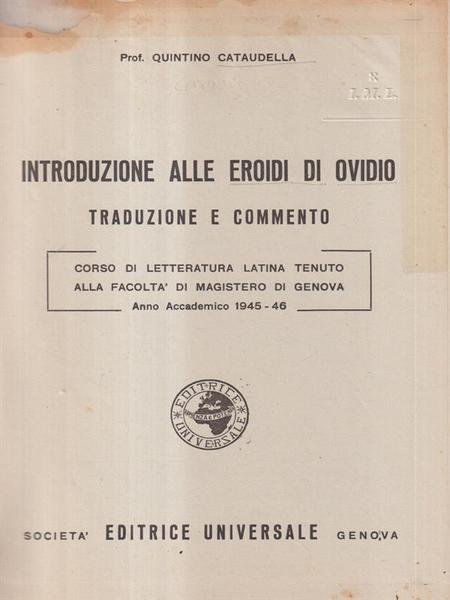 Introduzioni alle eroidi di Ovidio
