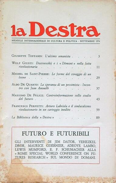 La Destra n. 9 del 1974