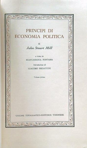 Principi di economia politica vol I