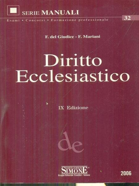 Diritto ecclesiastico IX Ed