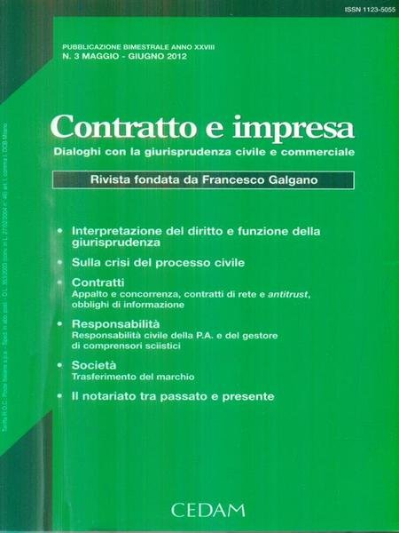 Contratto e impresa 3/2012