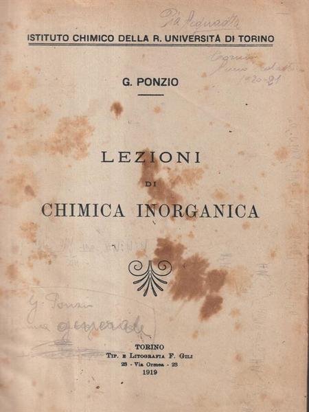 Lezioni di chimica inorganica