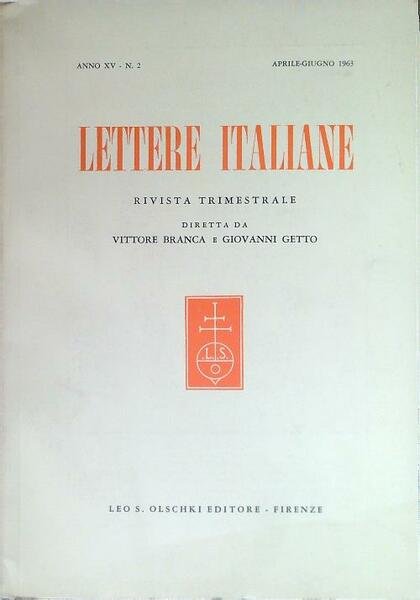 Lettere italiane - Anno XV - N. 2 - Aprile …