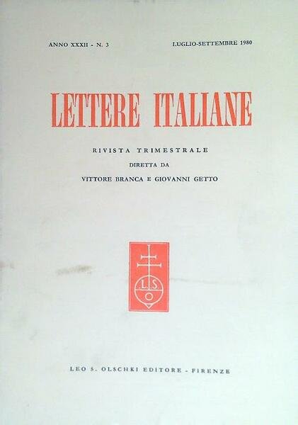 Lettere italiane - Anno XXXII - N. 3 - Luglio …