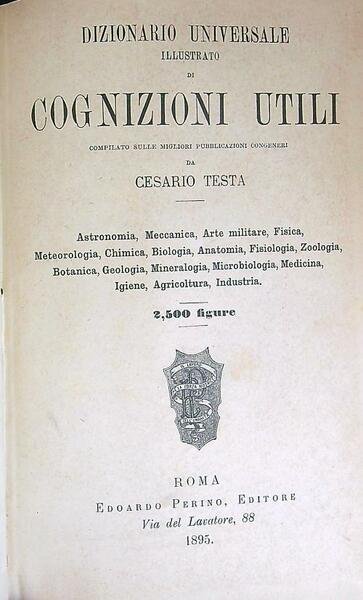 Dizionario universale illustrato di cognizioni utili