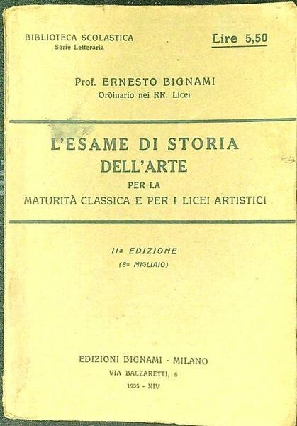 L'esame di storia dell'arte