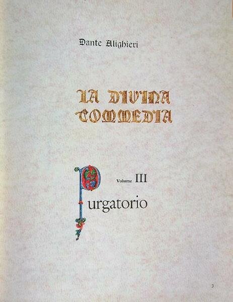 La Divina Commedia vol. 3 Purgatorio