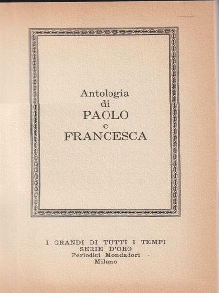 Antologia di Paolo e Francesca