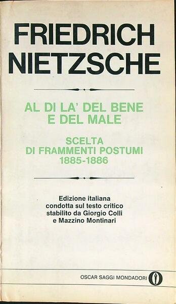 Al di la' del bene e del male | Immagine principale