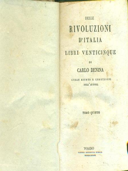 Delle rivoluzioni d'Italia libri venticinque Tomo quinto