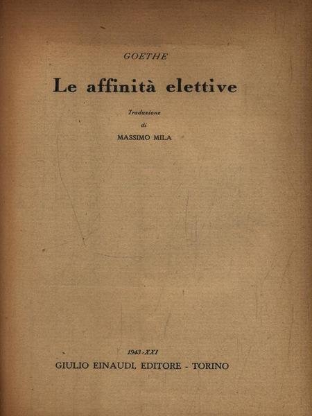 Le affinita' elettive