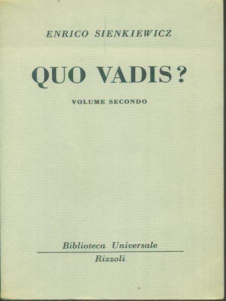 Quo vadis? Volume secondo | Immagine principale