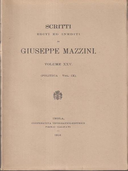 Scritti editi ed inediti di Giuseppe Mazzini vol XXV