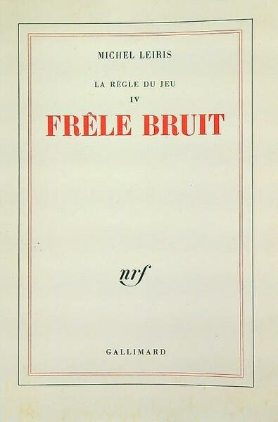 La regle du jeu IV. Frele bruit