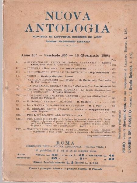 Nuova antologia rivista di lettere scienze ed arti 16 gennaio …