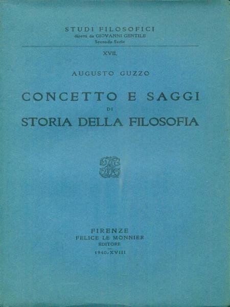 Concetto e saggi di storia della filosofia