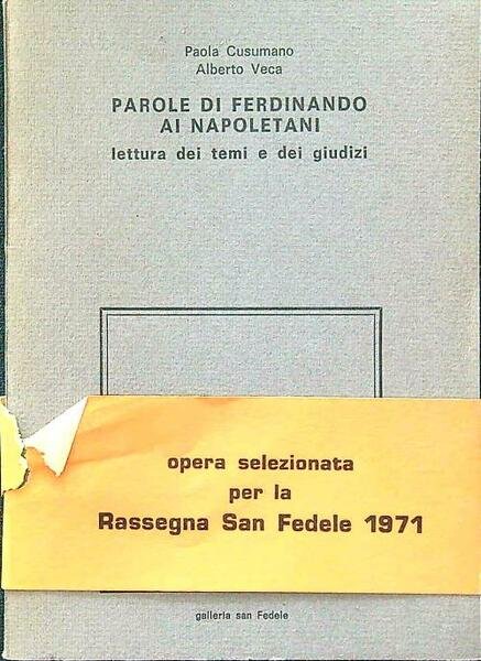 Parole di Ferdinando ai napoletani
