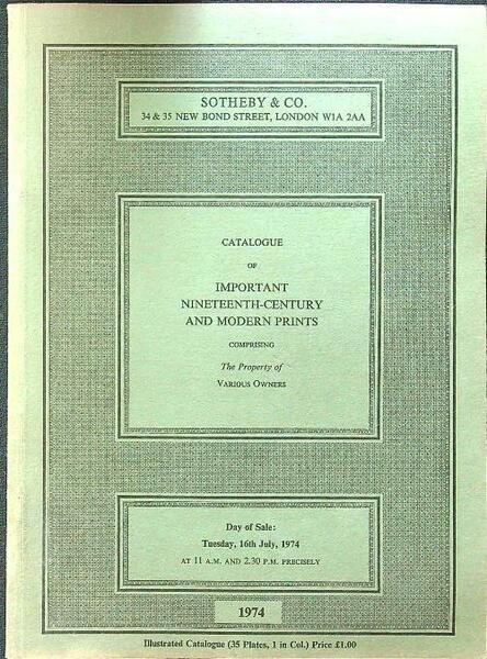 Catalogue of important nineteenth-century and modern prints | Immagine principale