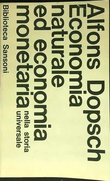 Economia naturale ed economia monetaria