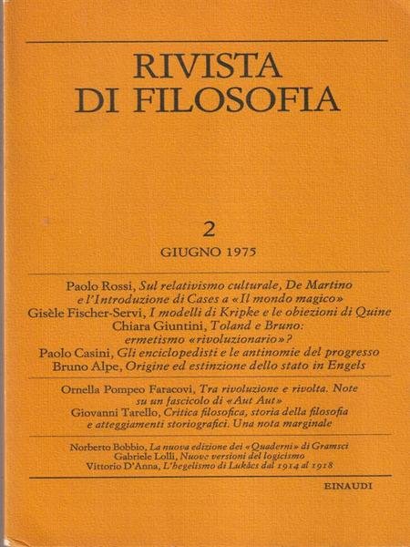 Rivista di filosofia 2/giugno 1975