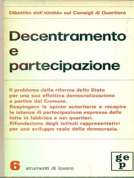 Decentramento e partecipazione