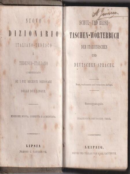 Taschen-Worterbuch der italienschen Sprache - Dizionario Italiano/Tedesco