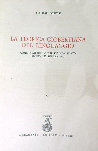 La teorica giobertiana del linguaggio