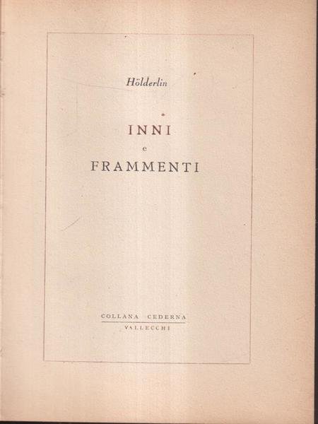 Inni e frammenti.