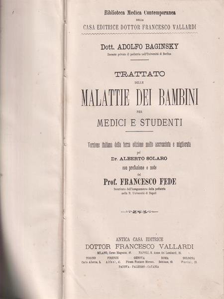 Trattato delle malattie dei bambini per medici e studenti | Immagine principale
