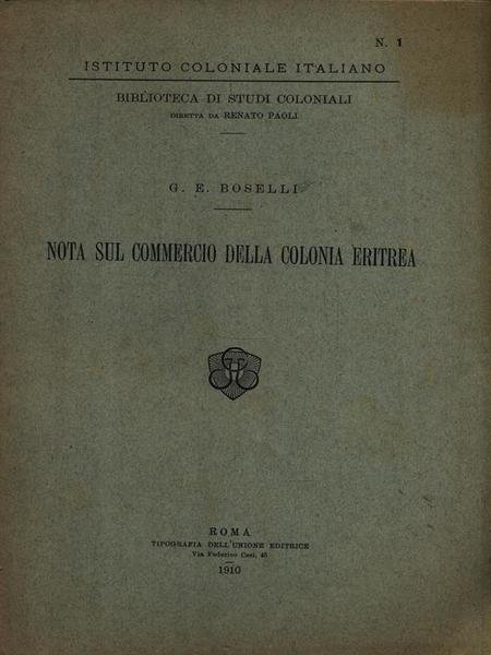 Nota sul commercio della colonia eritrea