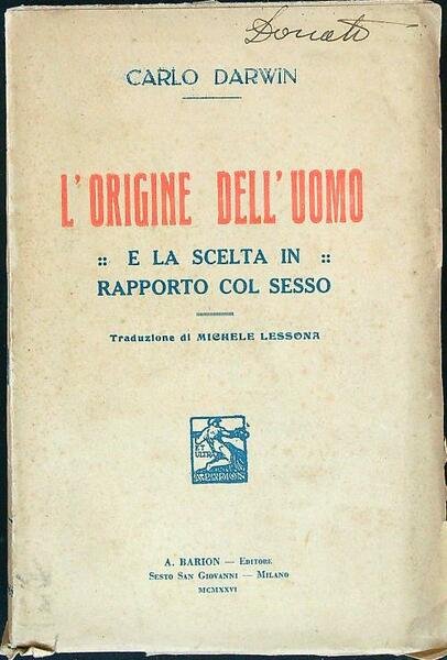 L'origine dell'uomo e la scelta in rapporto col sesso