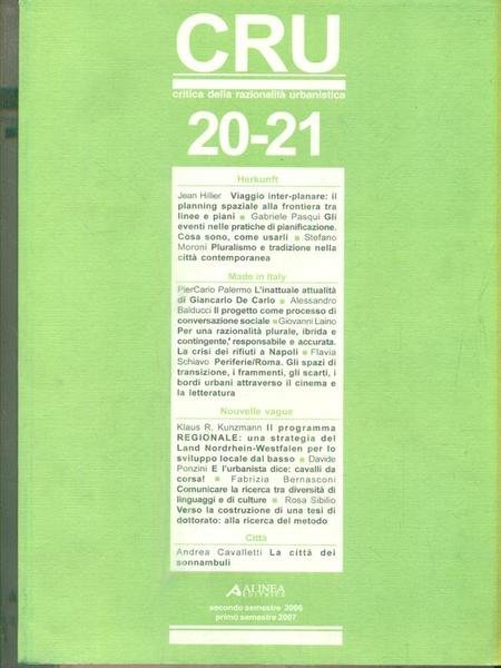 CRU. Critica della razionalita' urbanistica 20-21