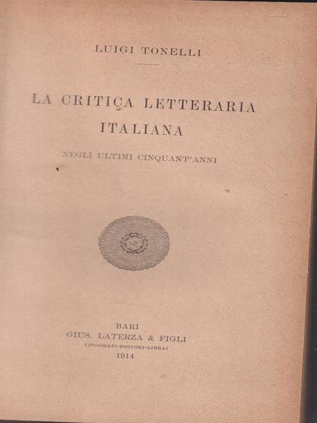La critica letteraria italiana negli ultimi cinquant'anni