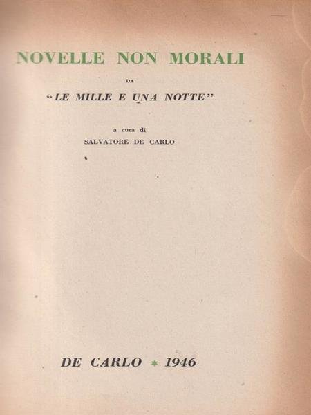 Novelle non morali da Le Mille e una Notte