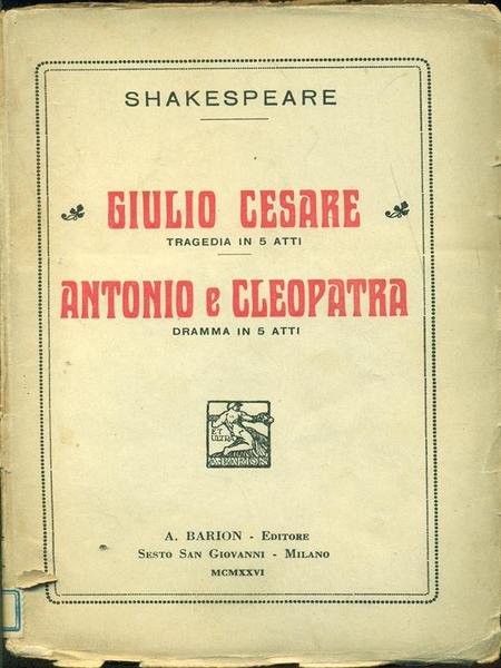 Giulio Cesare-Antonio e Cleopatra